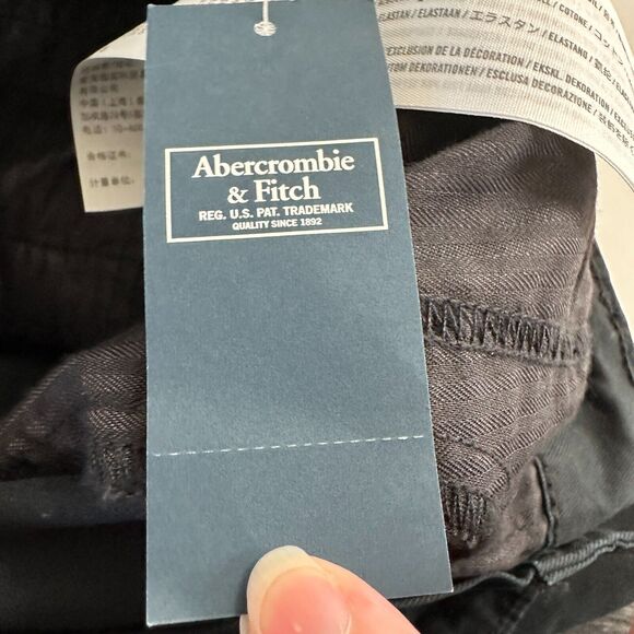 NWT Abercrombie & Fitch Black Denim Straight Leg Khaki Pants 27 / 4 - Picture 9 of 13